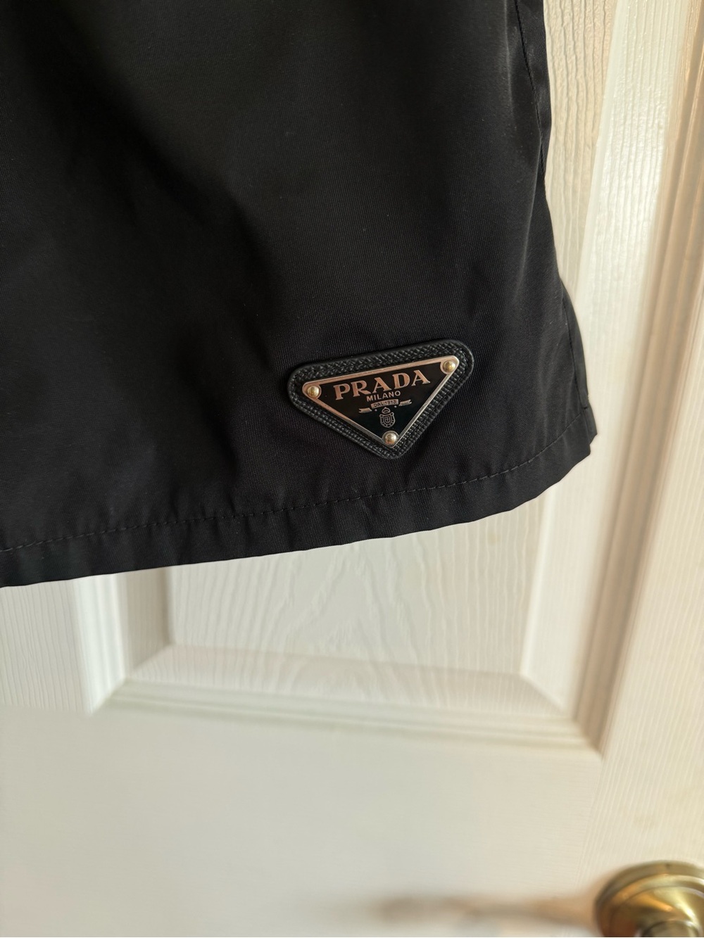 Prada Black Elastic-Waist Nylon Shorts - Picture 7 of 11